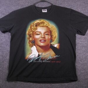 Vintage The Roxx Shirt Mens 2XL Black Marilyn Monroe Double Sided Tee 90s